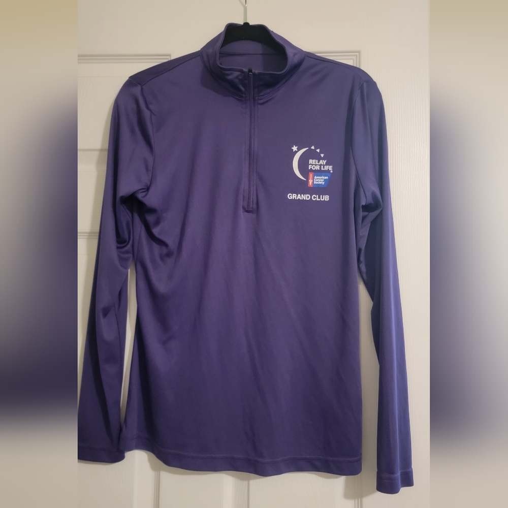 American Cancer Society 3/4 zip pullover.